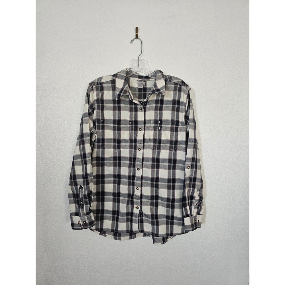 Carhartt Button Down Plaid‎ Longsleeve Shirt Women's Size Large